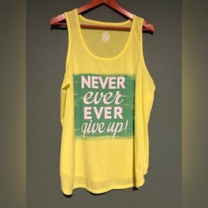 Danskin Now Yellow Motivational Tank Top